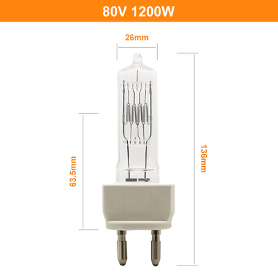 80V 1200W 230v 1000wハロゲン ランプG22 2 Pinハロゲン球根