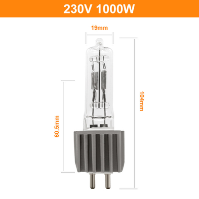 OSRAM FEPと互換性がある230V 1000W G9.5の水晶タングステン ハロゲン球根の段階のスタジオ