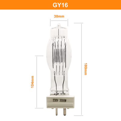 GY16 3000Wの水晶ハロゲン ランプ3200kのラジエーターが付いている海洋のサーチライトの球根