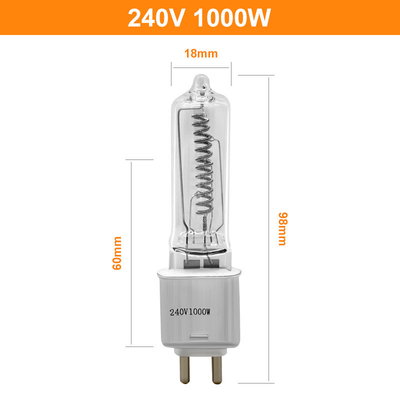 240V 1000W G9.5ハロゲンBipinの電球赤外線熱する映画電球98mm