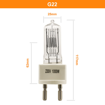 単一の終えられたハロゲン表示視覚ランプ3200k 230V 1000のワットG9.5