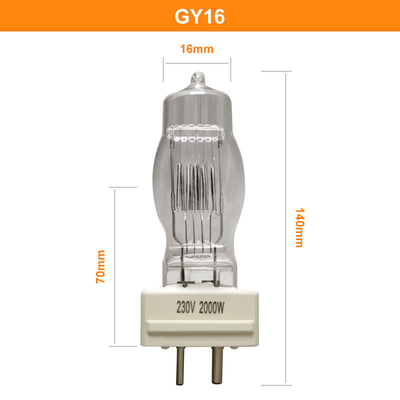 GY16 2000w Osramのための単一の終えられたハロゲン ランプ230v 64788 CP/72 FTM